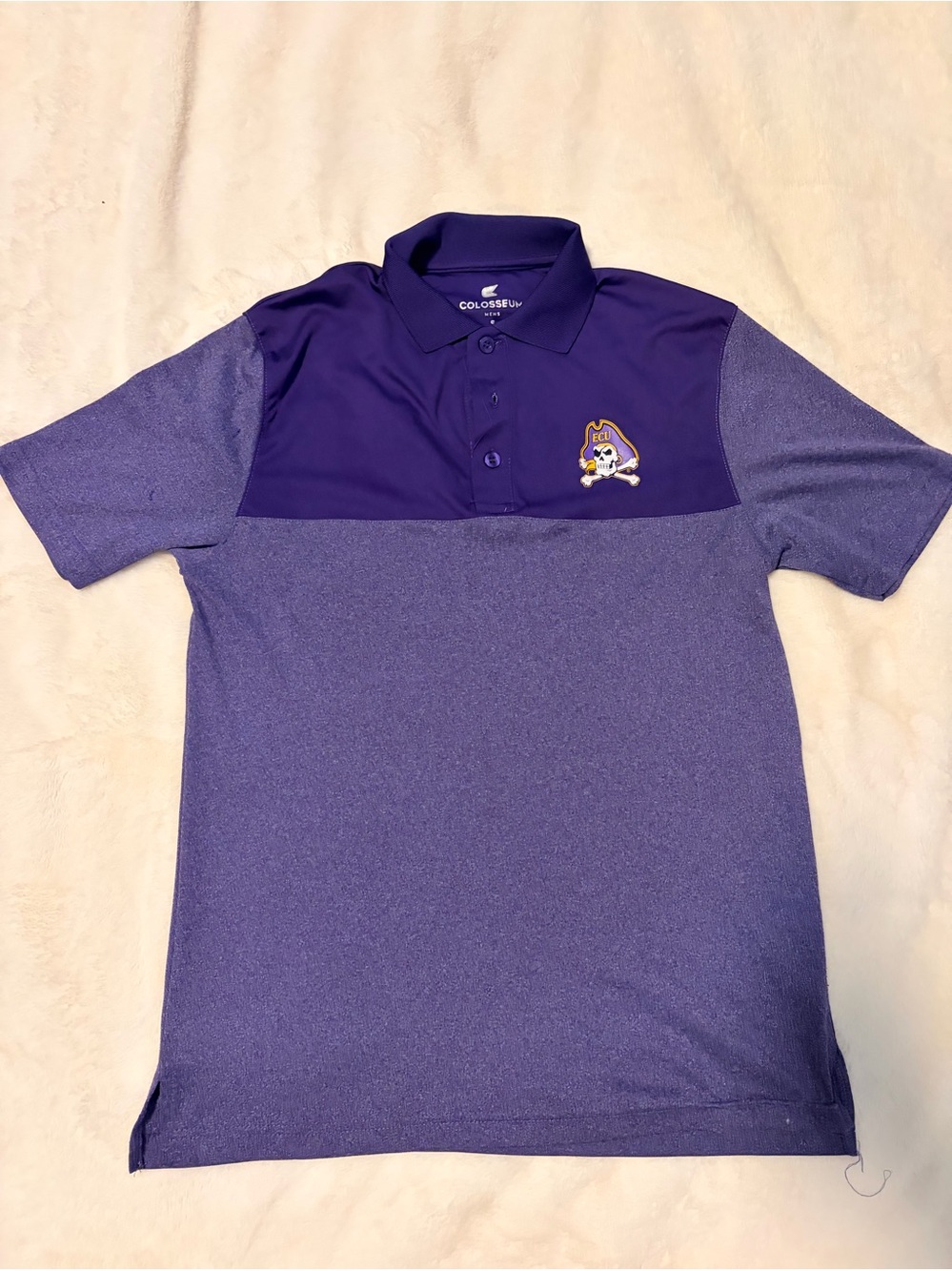 Colosseum Purple Two-Tone Polo with Pirate Logo
